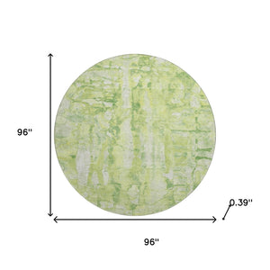 HomeRoots 8' X 10' Lime Green & Ivory Abstract Area Rug - Washable, UV Protected, Perfect for Family Homes! 718512