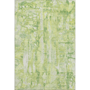 HomeRoots 9' X 12' Stylish Lime Green & Ivory Abstract Area Rug - Washable, UV Protected, Perfect for Homes 718513