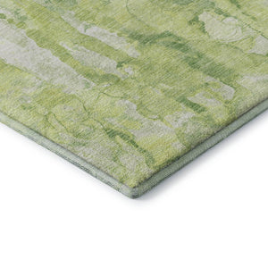 HomeRoots 9' X 12' Stylish Lime Green & Ivory Abstract Area Rug - Washable, UV Protected, Perfect for Homes 718513