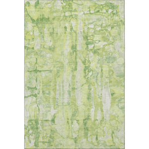 HomeRoots 9' X 12' Stylish Lime Green & Ivory Abstract Area Rug - Washable, UV Protected, Perfect for Homes 718513