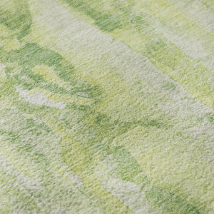 HomeRoots 9' X 12' Stylish Lime Green & Ivory Abstract Area Rug - Washable, UV Protected, Perfect for Homes 718513