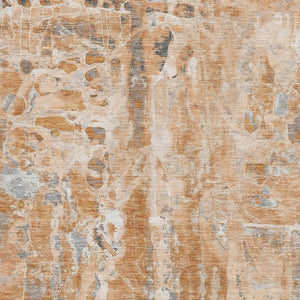 HomeRoots 5' X 8' Orange And Ivory Abstract Area Rug - Washable, UV-Protected, Durable, Family-Friendly Design 718516