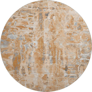 HomeRoots 8' X 10' Vibrant Orange and Ivory Abstract Area Rug - Washable, UV Protected, Ideal for Families 718518