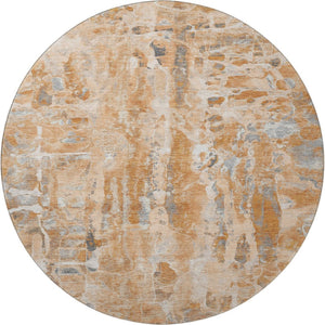 HomeRoots 8' X 10' Vibrant Orange and Ivory Abstract Area Rug - Washable, UV Protected, Ideal for Families 718518