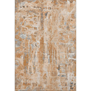 HomeRoots 10' x 14' Orange and Ivory Abstract Area Rug - Stain Resistant, UV Protected, Washable for High-Traffic Homes 718520