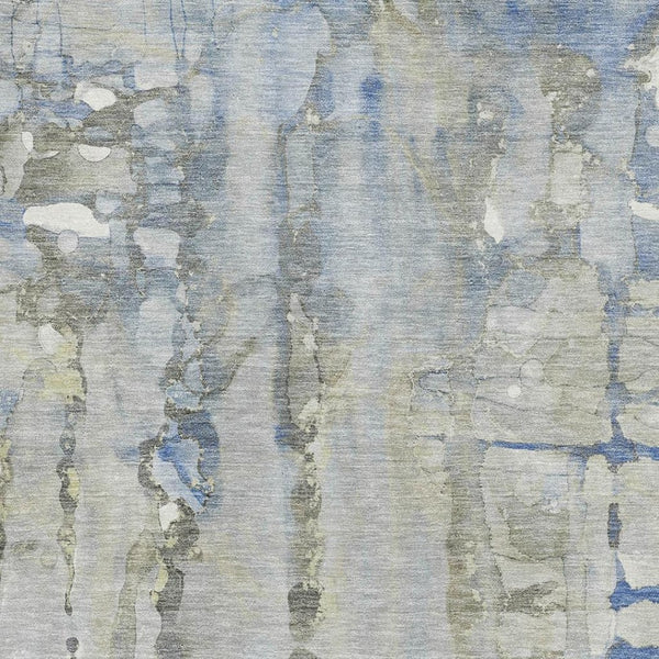 HomeRoots 9' Stylish Sky Blue and Gray Abstract Washable Area Rug with UV Protection for Busy Homes 718525