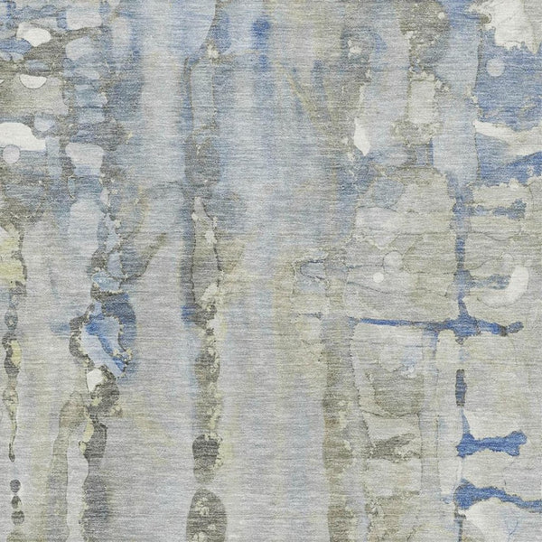 HomeRoots 10' Sky Blue & Gray Abstract Washable Area Rug – UV Protected, Stain Resistant, Perfect for High-Traffic Spaces 718526