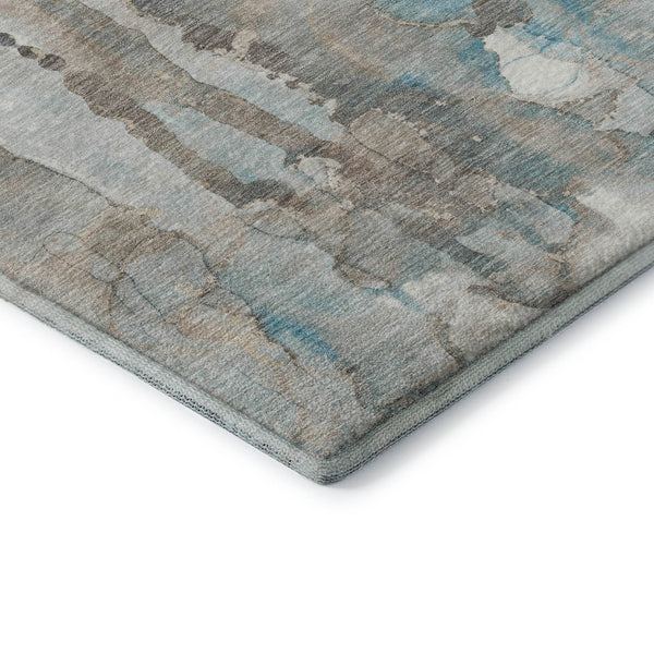 HomeRoots 10' X 14' Teal And Ivory Abstract Area Rug - Machine Washable, UV Protected, Perfect for Busy Homes 718532