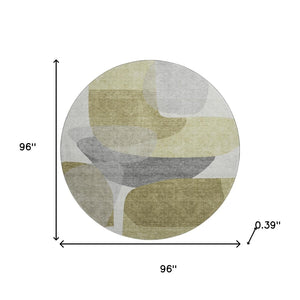 HomeRoots 8' X 10' Fern Green & Gray Abstract Washable Area Rug - UV Protected, Kid-Friendly & Stylish Decor 718543