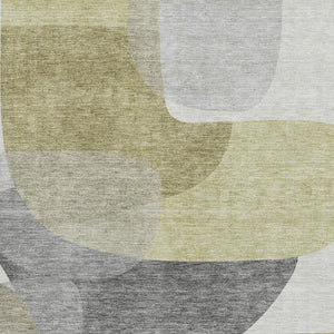 HomeRoots 10' X 14' Fern Green and Gray Abstract Area Rug - Modern, Washable, UV-Protected for Indoor/Outdoor Use 718545