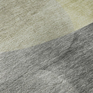 HomeRoots 10' X 14' Fern Green and Gray Abstract Area Rug - Modern, Washable, UV-Protected for Indoor/Outdoor Use 718545