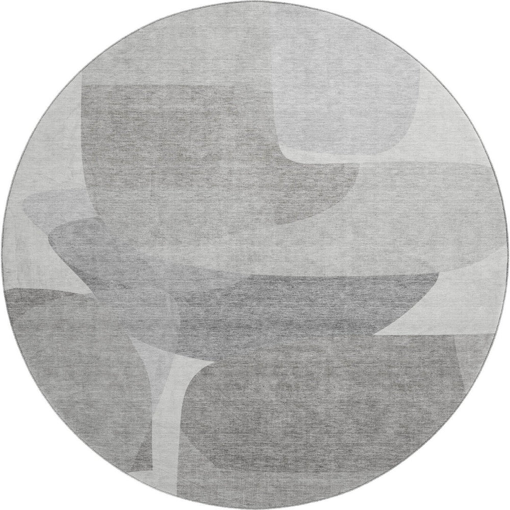HomeRoots 8' X 10' Modern Linen & Gray Abstract Area Rug – Washable, UV-Protected, Pet-Friendly Design! 718549