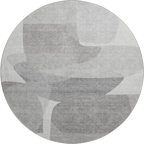 HomeRoots 8' X 10' Modern Linen & Gray Abstract Area Rug – Washable, UV-Protected, Pet-Friendly Design! 718549