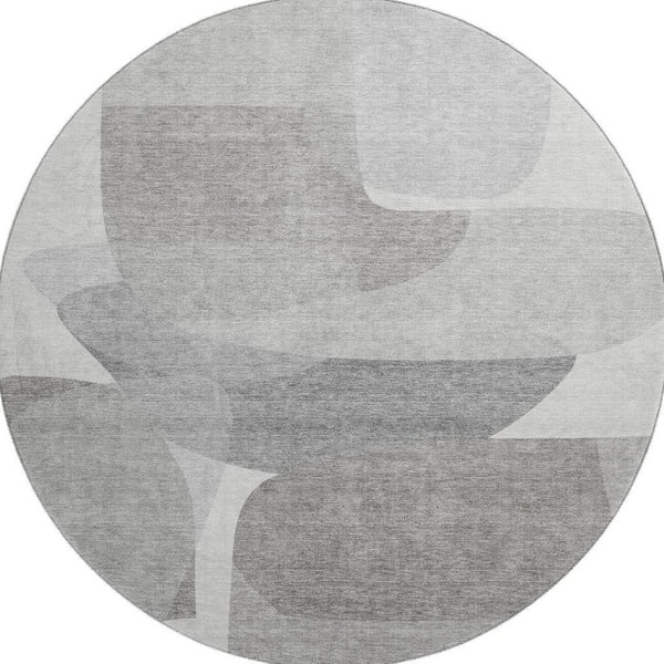 HomeRoots 8' X 10' Modern Linen & Gray Abstract Area Rug – Washable, UV-Protected, Pet-Friendly Design! 718549