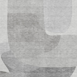 HomeRoots 9' X 12' Abstract Linen and Gray Washable Area Rug with UV Protection for Stylish, Durable Living Spaces 718550