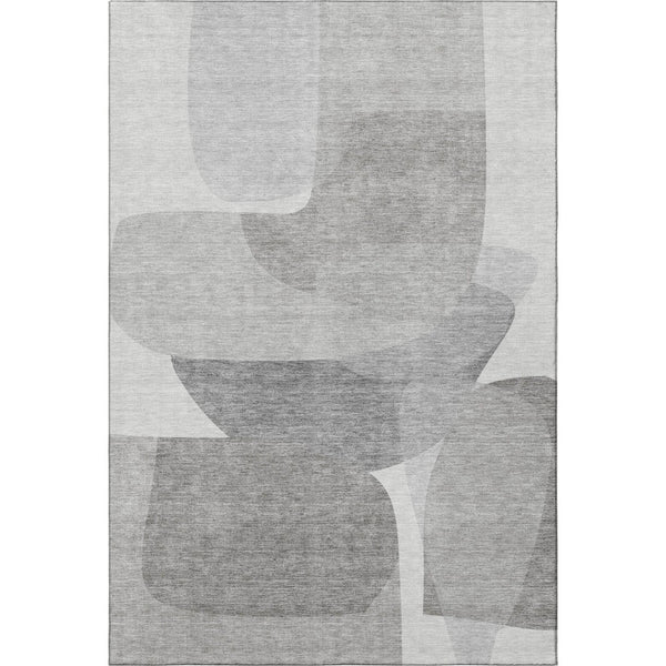 HomeRoots 10' X 14' Linen & Gray Abstract Area Rug - Washable, UV Protected, Durable for Modern Living Spaces 718551