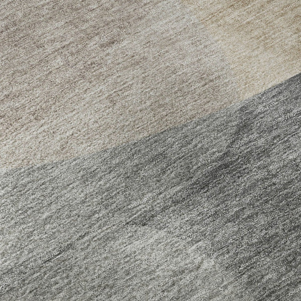 HomeRoots 10' X 14' Coffee and Gray Abstract Area Rug - Washable, UV-Protected, Soft & Stylish for Modern Homes 718557