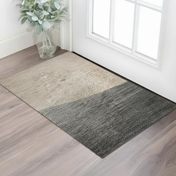 HomeRoots 5' x 8' Abstract Washable Area Rug in Rust & Gray - UV Protected, Non-Slip, Stylish & Durable Design 718559