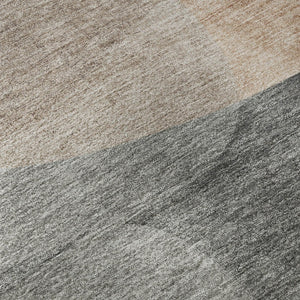 HomeRoots 8' Washable Round Rug in Rust and Gray - Stylish, UV-Protected, Stain-Resistant, Pet-Friendly Design 718560