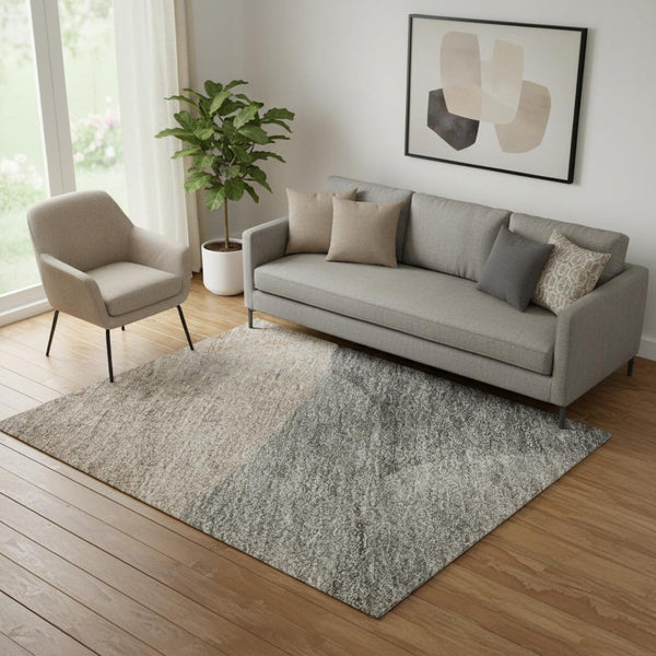 HomeRoots 8' Washable Round Rug in Rust and Gray - Stylish, UV-Protected, Stain-Resistant, Pet-Friendly Design 718560