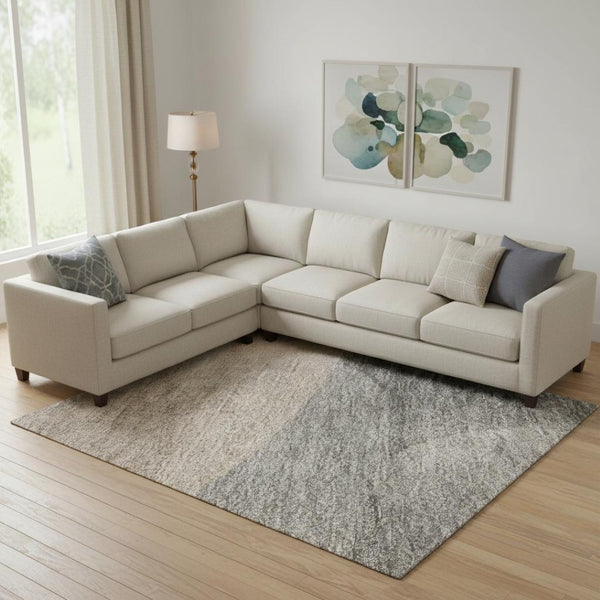 HomeRoots 9' X 12' Stylish Rust and Gray Abstract Area Rug - Washable, UV Protected, Perfect for Homes with Pets 718562