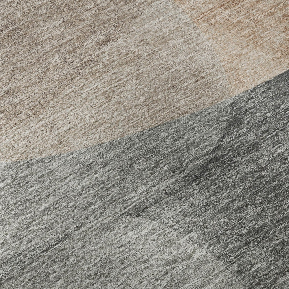 HomeRoots 9' X 12' Stylish Rust and Gray Abstract Area Rug - Washable, UV Protected, Perfect for Homes with Pets 718562