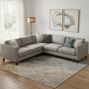HomeRoots 10' X 14' Modern Rust and Gray Abstract Washable Area Rug with UV Protection for High-Traffic Homes 718563