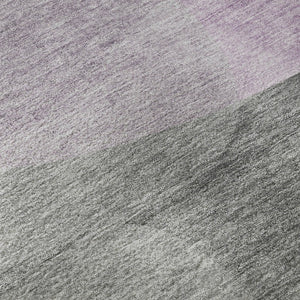 HomeRoots 5' X 8' Stunning Purple & Charcoal Abstract Washable Area Rug with UV Protection for Modern Homes 718565
