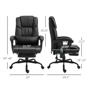 English Elm Vinsetto Ergonomic High Back Massage Office Chair With 6 Vibration Points And Adjustable Footrest W2225P217487-GIGA