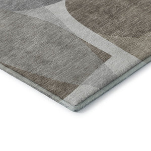 HomeRoots 9' X 12' Taupe Gray Abstract Area Rug - Washable, UV Protected, Non-Slip Backing for Busy Homes 718580