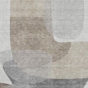 HomeRoots 10' Taupe and Gray Abstract Washable Area Rug – UV Protected, Easy-Care for Active Homes & Spaces 718581