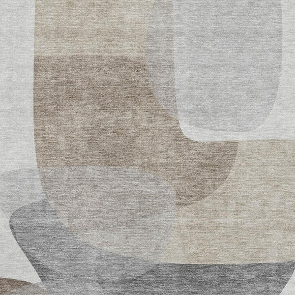 HomeRoots 10' Taupe and Gray Abstract Washable Area Rug – UV Protected, Easy-Care for Active Homes & Spaces 718581