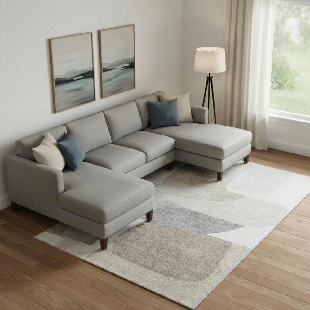 HomeRoots 10' Taupe and Gray Abstract Washable Area Rug – UV Protected, Easy-Care for Active Homes & Spaces 718581