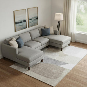 HomeRoots 10' Taupe and Gray Abstract Washable Area Rug – UV Protected, Easy-Care for Active Homes & Spaces 718581