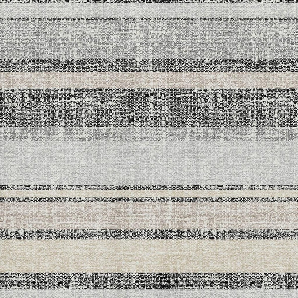 HomeRoots 5' X 8' Stylish Black and Beige Striped Machine-Washable Area Rug with UV Protection & Durability 718583