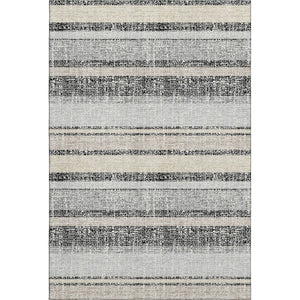 HomeRoots 10' Black and Beige Striped Washable Area Rug - UV Protected, Non-Slip, Durable for Indoor/Outdoor Use 718587