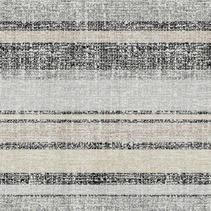 HomeRoots 10' Black and Beige Striped Washable Area Rug - UV Protected, Non-Slip, Durable for Indoor/Outdoor Use 718587