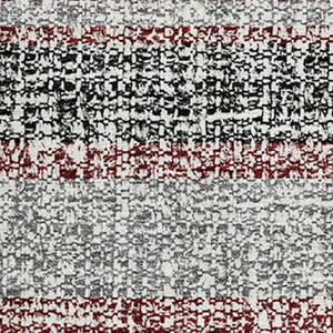 HomeRoots 5' X 8' Burgundy and Gray Striped Area Rug - Washable, Stain-Resistant, UV Protected for Busy Homes 718589
