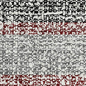 HomeRoots 9' X 12' Striped Burgundy and Gray Area Rug - Washable, Stain Resistant, UV Protected for Home Style 718592
