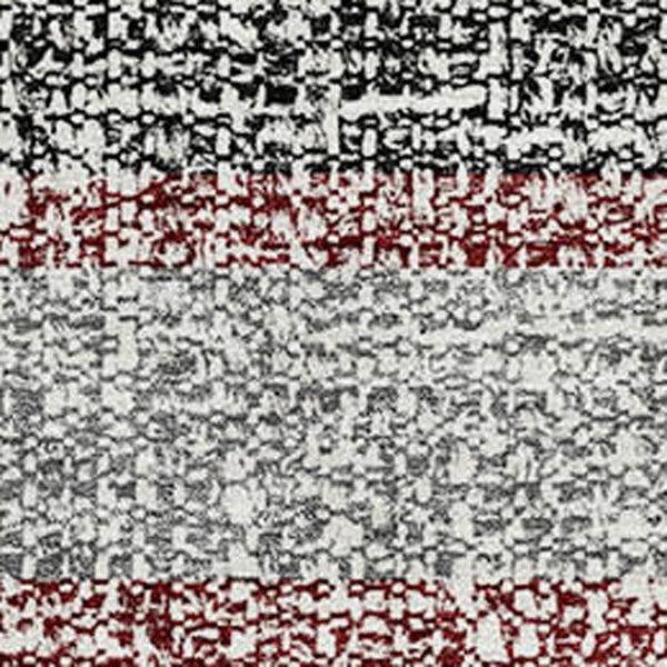 HomeRoots 9' X 12' Striped Burgundy and Gray Area Rug - Washable, Stain Resistant, UV Protected for Home Style 718592