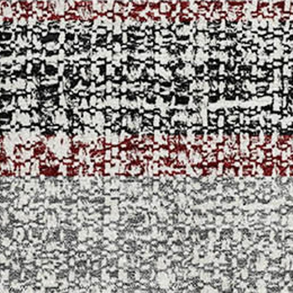 HomeRoots 10' Burgundy and Gray Striped Washable Area Rug with UV Protection - Ideal for Homes with Kids & Pets! 718593