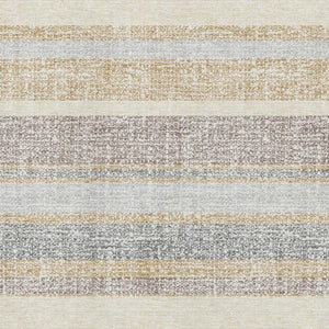 HomeRoots 5' X 8' Gold And Beige Striped Area Rug - Stain Resistant, UV Protected, Washable for Easy Care 718595