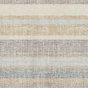 HomeRoots 9' X 12' Gold And Beige Striped Area Rug - Washable, UV-Protected, Pet-Friendly, Stylish & Durable! 718598