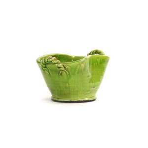 Zentique Distressed Green Vase with Aged Glaze and Organic Silhouette—Handcrafted Ceramic Accent for Home Decor W18 x H9 x D10 7185 Green