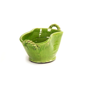 Zentique Distressed Green Vase with Aged Glaze and Organic Silhouette—Handcrafted Ceramic Accent for Home Decor W18 x H9 x D10 7185 Green