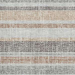 HomeRoots 10' Gray and Beige Striped Washable Area Rug - Durable, UV-Protected, Perfect for High-Traffic Spaces! 718605