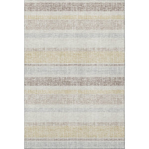 HomeRoots 5' X 8' Ivory and Beige Striped Area Rug - Washable, UV Protected, Stain Resistant for Homes & More! 718607