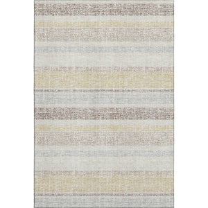 HomeRoots 9' X 12' Ivory And Beige Striped Washable Area Rug - Stylish, Durable, UV Protected for Family Spaces 718610