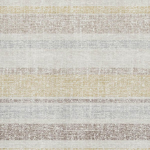 HomeRoots 10' X 14' Ivory & Beige Striped Area Rug - UV Protected, Stain Resistant, Machine Washable Elegance 718611