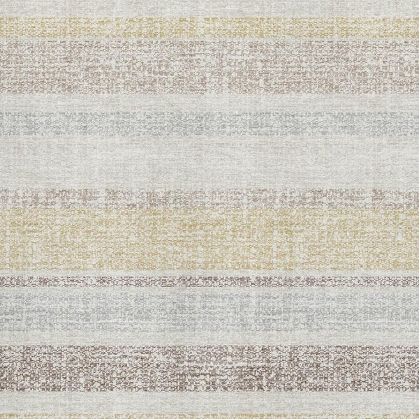 HomeRoots 10' X 14' Ivory & Beige Striped Area Rug - UV Protected, Stain Resistant, Machine Washable Elegance 718611